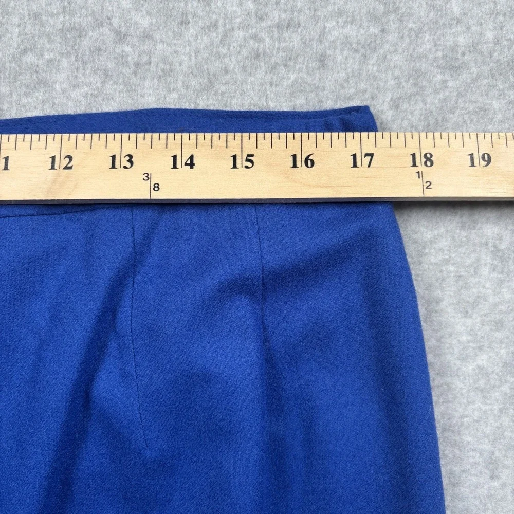 Pendleton Skirt Womens 18 Blue Pencil 100% Virgin Wool Lined USA NWT Back Vent